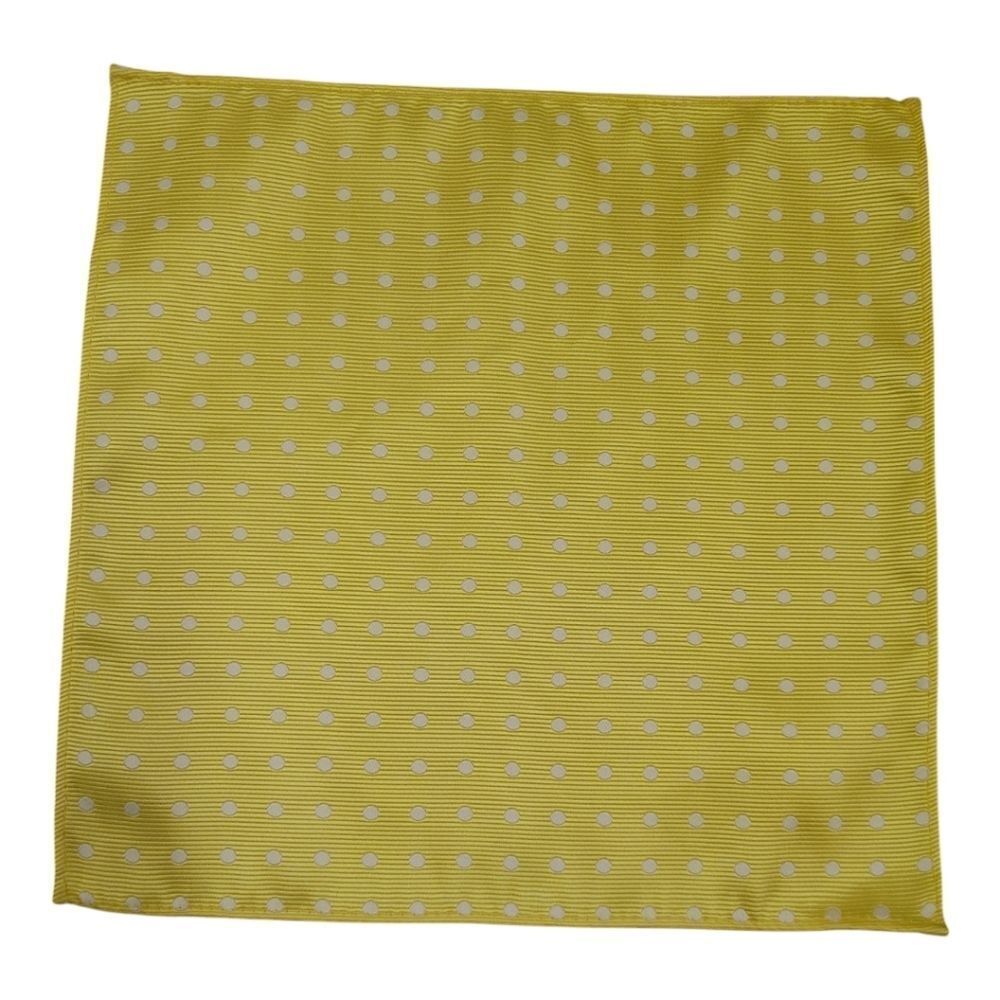 ALLURE MEN'S MULTI-DOT POCKET SQUARE SUNBEAM/ WHITE.